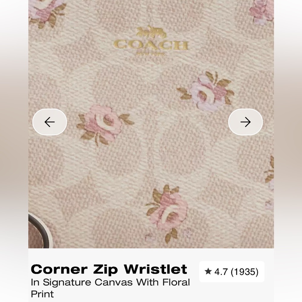 Coach Floral Canvas Wristlet - Picture 3 of 8